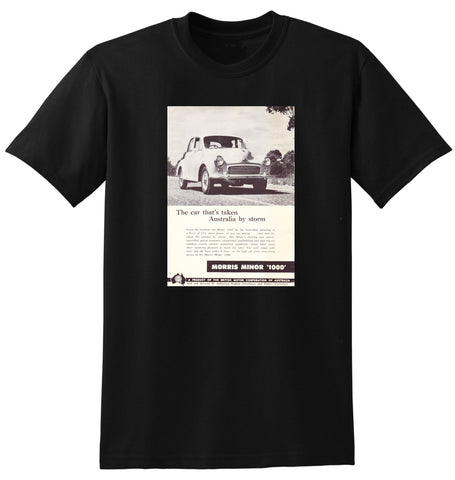 1959 MORRIS MINOR 1000 BMC AUSSIE AD TSHIRT