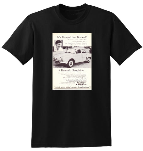 1959 RENAULT DAUPHINE FOR BENAUD AUSSIE AD TSHIRT
