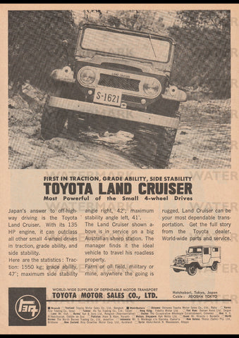 1962 TOYOTA LANDCRUISER ASIA PACIFIC REPRO AD ART PRINT POSTER
