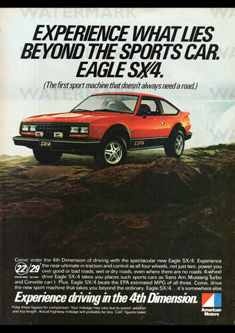 1981 EAGLE SX4 HATCHBACK AMERICAN MOTORS AMC USA AD ART PRINT POSTER