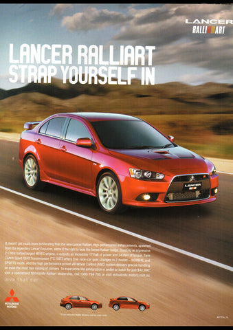 2009 MITSUBISHI LANCER RALLIART RANGE AUSSIE AD ART PRINT POSTER