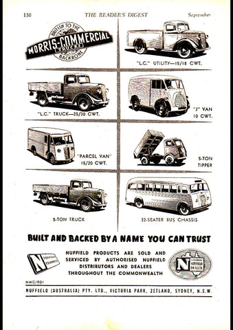 1952 MORRIS COMMERCIALS NUFFIELD AUSSIE REPRO AD ART PRINT POSTER