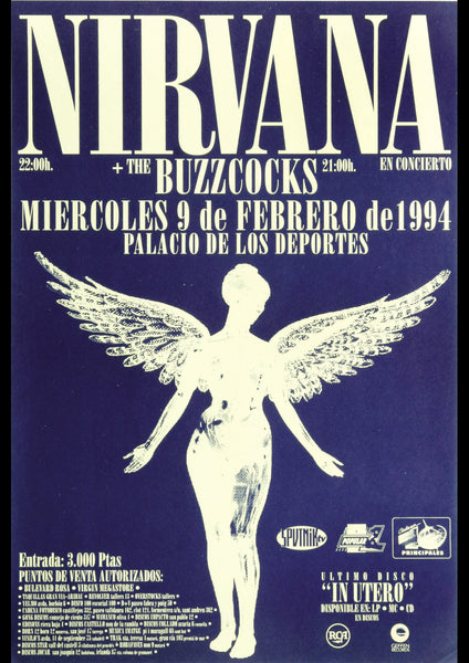 ブラインド・ガーディアン ポスター　フラッグ ヴィンテージ 1994年 メタル NIRVANA THE BUZZCOCKS 1994 VINTAGE CONCERT POSTER REPRINT – WOW