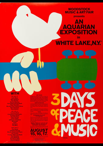 WOODSTOCK 1969 VINTAGE CONCERT POSTER REPRINT