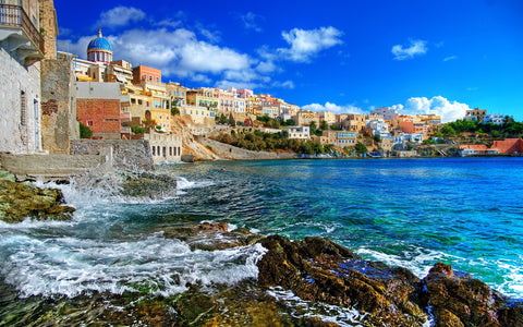 GREECE SYROS ISLAND GICLEE CANVAS ART PRINT POSTER