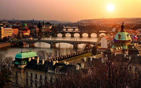 SUNRISE IN PRAGUE GICLEE CANVAS ART PRINT POSTER