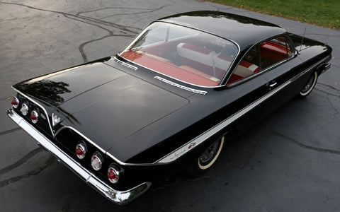 CHEVROLET CHEVY IMPALA 1961 BLACK GICLEE CANVAS ART PRINT POSTER