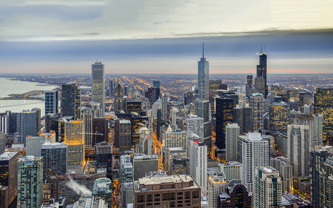 CHICAGO WINTER USA GICLEE CANVAS ART PRINT POSTER
