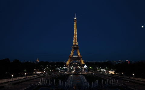 EIFFEL TOWER NIGHT GICLEE CANVAS ART PRINT POSTER