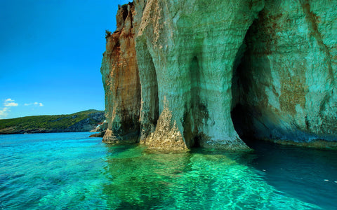GREEN SEA ZAKINTHOS GREECE GICLEE CANVAS ART PRINT POSTER