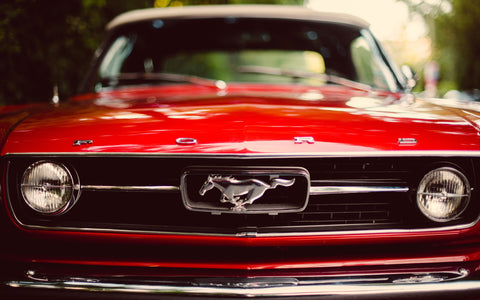 RED FORD MUSTANG GICLEE CANVAS ART PRINT POSTER