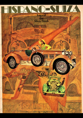 1924 HISPANO SUIZA H6C SPEEDSTER WITH TULIPWOOD BODY & FENDERS REPRO AD ART PRINT POSTER