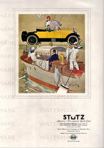 1924 STUTZ ROADSTER REPRO AD ART PRINT POSTER