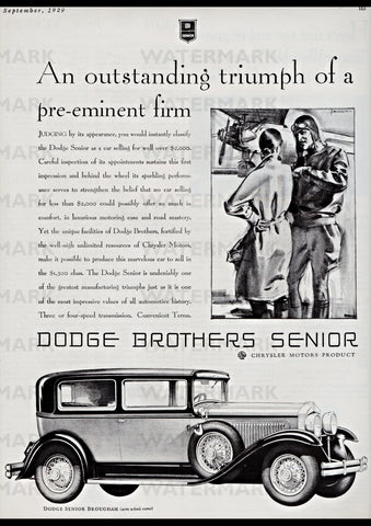 1929 DODGE BROTHERS SENIOR BROUGHAM REPRO AD ART PRINT POSTER