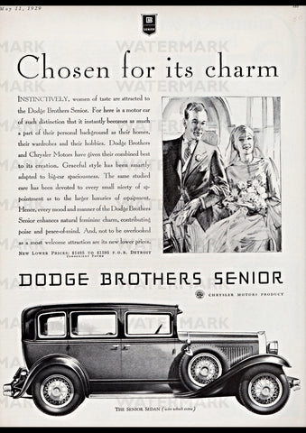1929 DODGE BROTHERS SENIOR SEDAN REPRO AD ART PRINT POSTER
