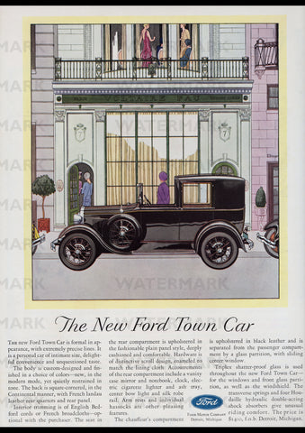 1929 FORD TOWN CAR REPRO AD ART PRINT POSTER