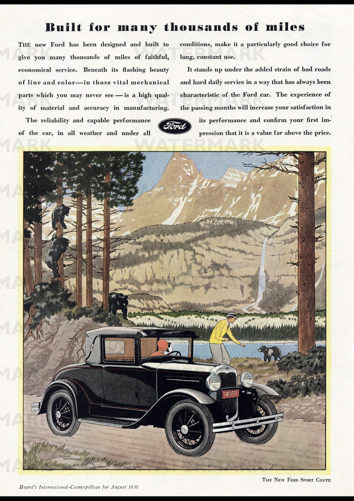 1930 FORD MODEL A SPORT COUPE USA AD ART PRINT POSTER – WOW Posters