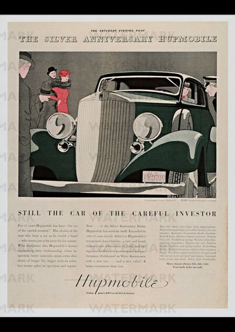 1933 SILVER ANNIVERSARY HUPMOBILE US REPRO AD ART PRINT POSTER