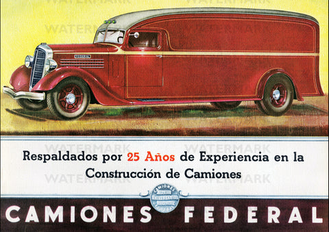 1935 FEDERAL VAN ARGENTINA REPRO AD ART PRINT POSTER