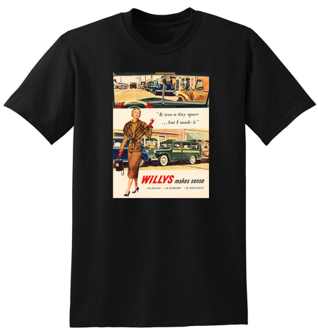 1940s WILLYS AUTO JEEP USA AD TSHIRT