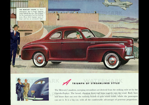 1941 MERCURY 8 COUPE USA AD ART PRINT POSTER