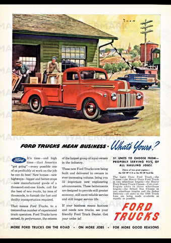 1946 FORD PICKUP USA AD ART PRINT POSTER