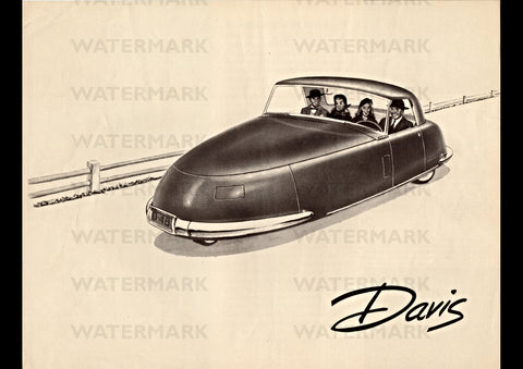 1948 DAVIS 3-WHEELER AD ART PRINT POSTER