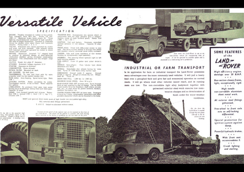 1948 LAND ROVER UK ENGLISH AD ART PRINT POSTER