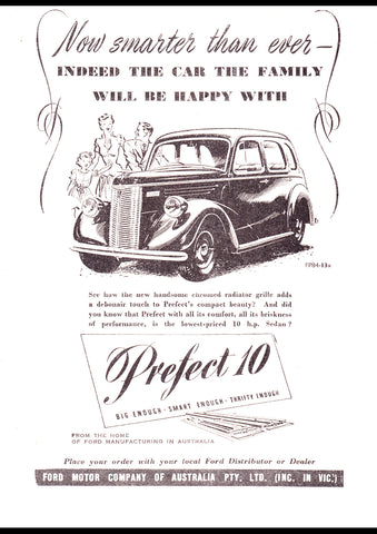 1949 FORD PREFECT 10 AUSSIE AD ART PRINT POSTER