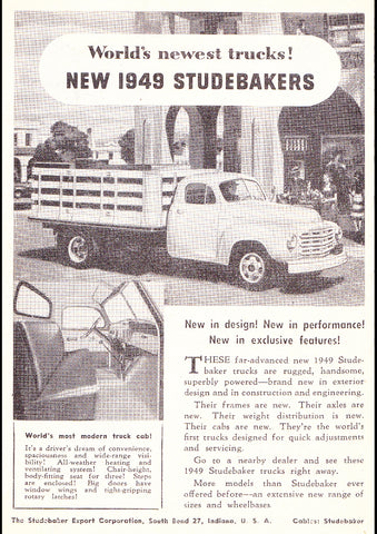 1949 STUDEBAKER TRUCK AUSSIE AD ART PRINT POSTER