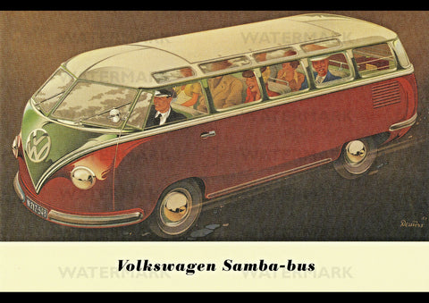 1950 VOLKWAGEN VW SAMBA BUS COMBI KOMBI REPRO AD ART PRINT POSTER