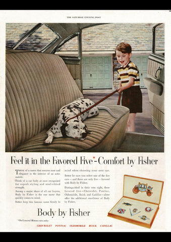 1951 GM GENERAL MOTORS BODY BY FISHER USA AD ART PRINT POSTER