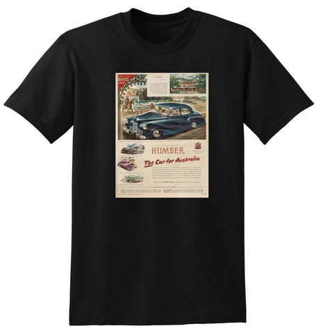 1951 HUMBER HAWK PULLMAN IMPERIAL SUPER SNIPE ROOTES GROUP AUSSIE AD TSHIRT