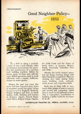 1953 CATERPILLAR TRACTOR CO AUSSIE REPRO AD ART PRINT POSTER