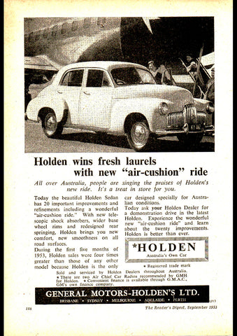 1953 FX 48-215 HOLDEN SEDAN AUSSIE REPRO AD ART PRINT POSTER