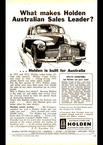 1953 FX 48-215 HOLDEN SEDAN AUSSIE REPRO AD ART PRINT POSTER