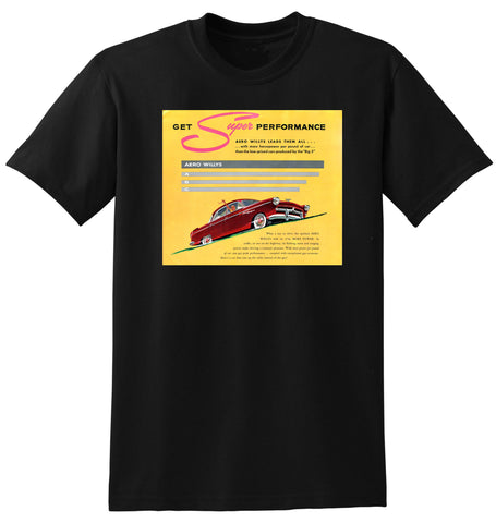 1954 AERO WILLYS USA REPRO AD TSHIRT