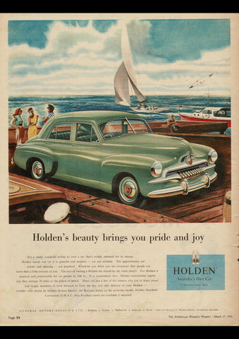 1954 FJ HOLDEN SEDAN AUSSIE REPRO AD ART PRINT POSTER