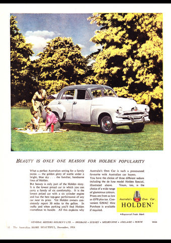 1954 FJ HOLDEN SEDAN AUSSIE REPRO AD ART PRINT POSTER