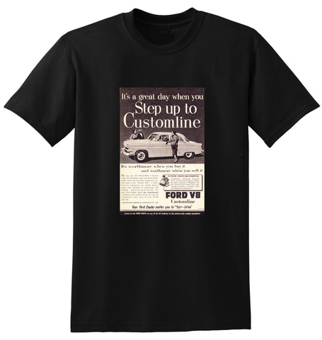 1954 FORD CUSTOMLINE V8 AUSSIE AD TSHIRT