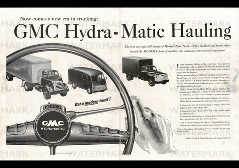 1954 GMC HYRDA MATIC AUTOMATIC TRUCKS USA REPRO AD ART PRINT POSTER