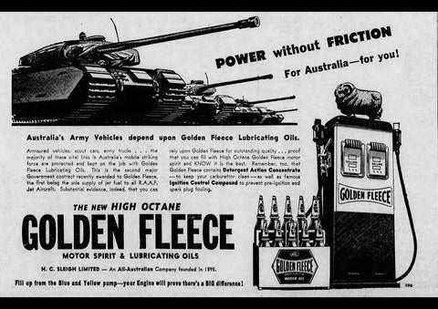 1954 GOLDEN FLEECE OIL AUSSIE REPRO AD ART PRINT POSTER