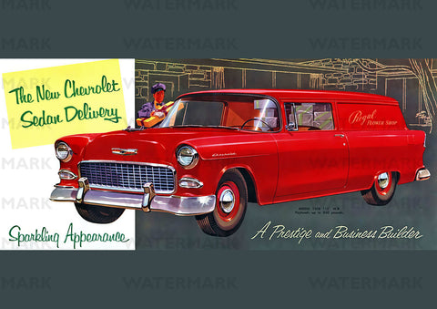 1955 CHEVROLET PANEL VAN USA AD ART PRINT POSTER