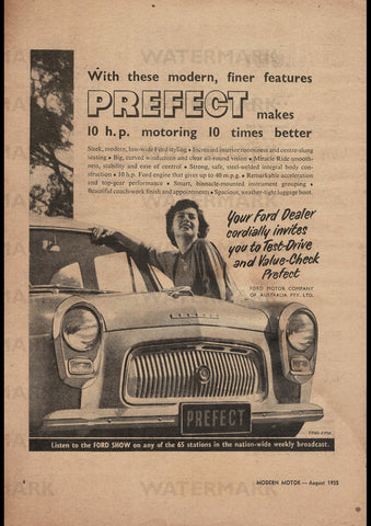 1955 FORD PREFECT SEDAN AUSSIE REPRO AD ART PRINT POSTER