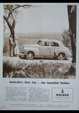 1956 FJ HOLDEN SEDAN AUSSIE REPRO AD ART PRINT POSTER