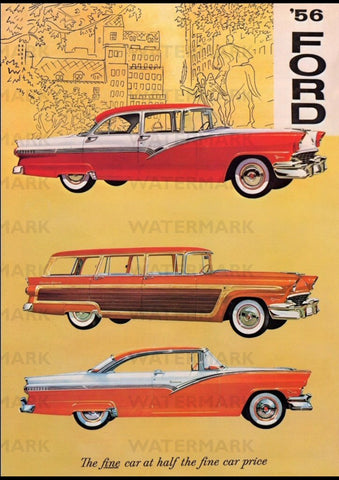 1956 FORD USA REPRO AD ART PRINT POSTER