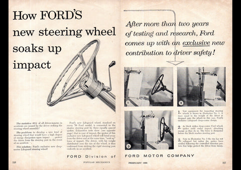 1956 FORD SAFETY STEERING USA REPRO AD ART PRINT POSTER