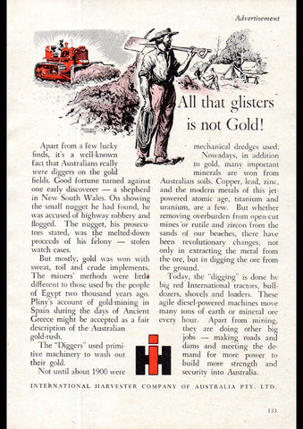 1956 INTERNATIONAL HARVESTER ALL THAT GLISTENS IS NOT GOLD AUSSIE REPRO AD ART PRINT POSTER