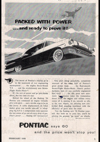 1956 PONTIAC STAR CHIEF SPORT SEDAN USA REPRO AD ART PRINT POSTER