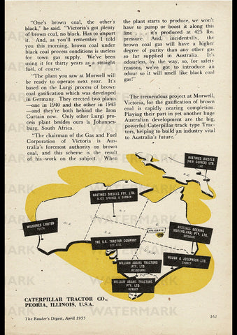 1957 CATERPILLAR PIPELINE FOR GAS AUSSIE AD ART PRINT POSTER